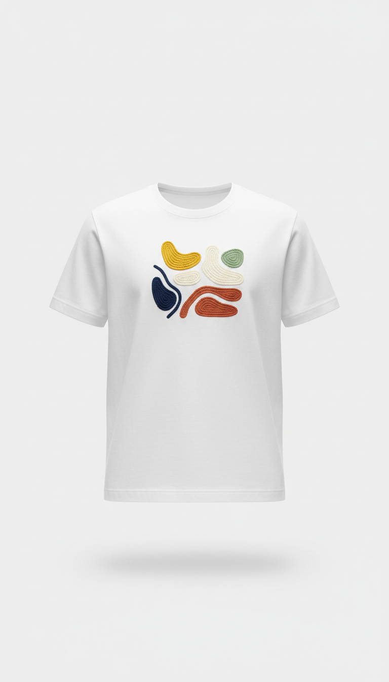 Embroidered Cotton White T-shirt